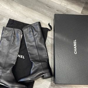 Chanel leather boots size 41 1/2